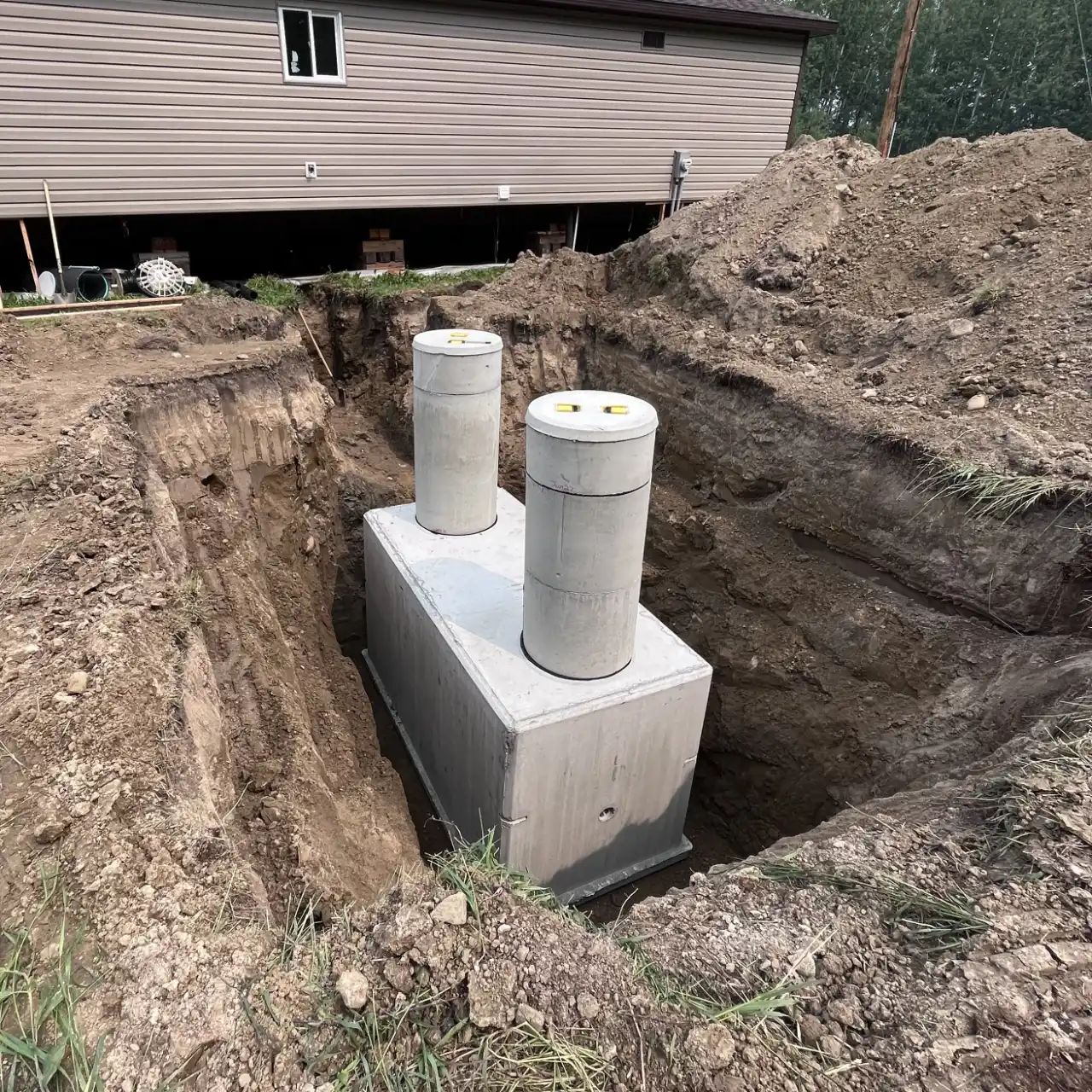A septic tank installation
